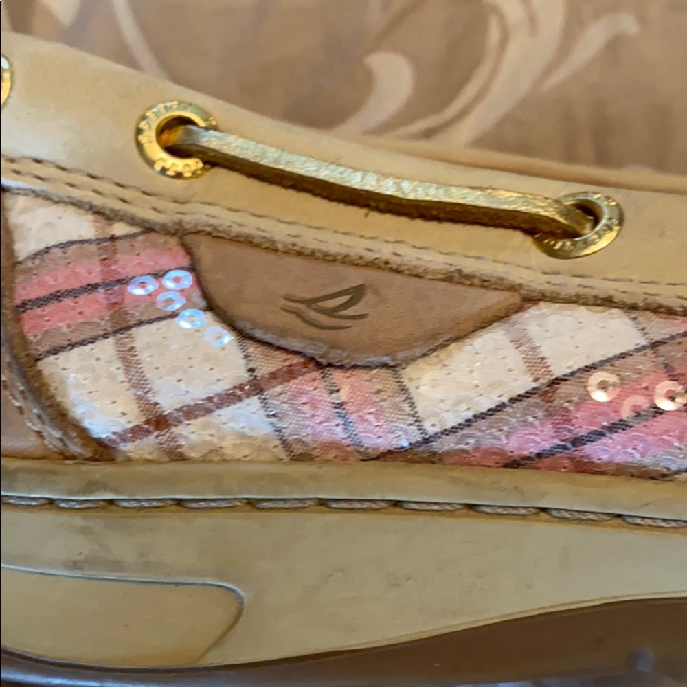 Sperry Angelfish Boat Shoes Oatpinic Plaid Sz 7M - Picture 3 of 6